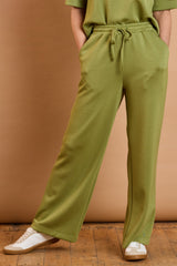 Wide Leg Jersey Trousers