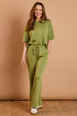 Wide Leg Jersey Trousers