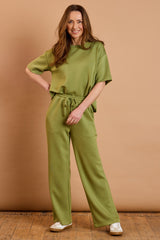 Wide Leg Jersey Trousers