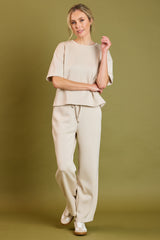 Wide Leg Jersey Trousers