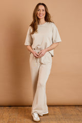 Wide Leg Jersey Trousers