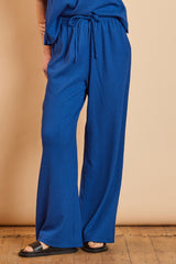 Wide Leg Crinkle Trousers