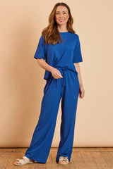 Wide Leg Crinkle Trousers