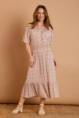 Printed Off The Shoulder Dress