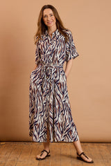 Maxi Animal Print Shirt Dress