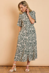 Maxi Aztec Print Shirt Dress