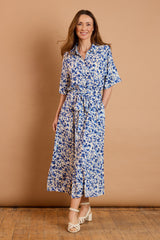 Maxi Floral Print Shirt Dress