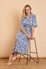 Maxi Floral Print Shirt Dress