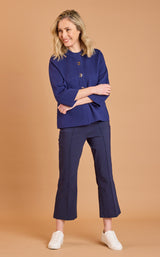 Cropped Plain Coatigan