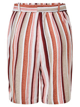 Tie Waist Shorts Pink Stripe